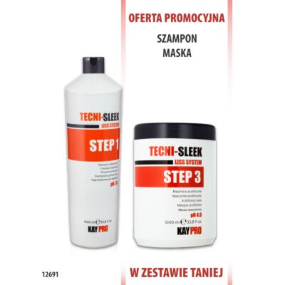 KayPro Tecni Sleek Szampon 1000ml + Maska 1000ml