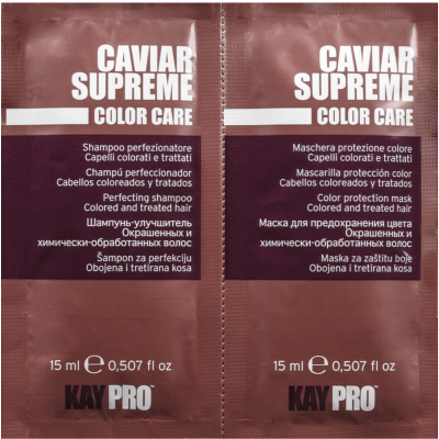 Caviar Szampon+Maska z kawiorem do włosów farbowanych 15+15ml