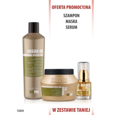 KayPro Szampon z Olejkiem Arganowym 350ml + Maska 500ml + Serum  20ml