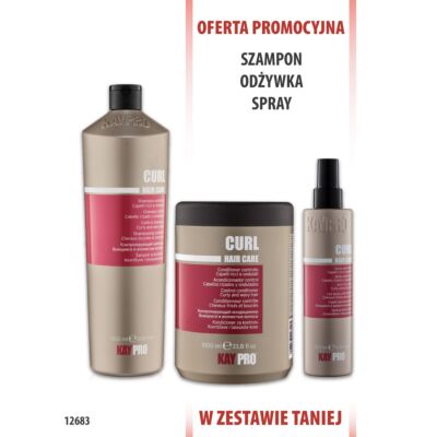 KayPro Curl Szampon 1000 ml + Odżywka 1000 ml + spray 200 ml