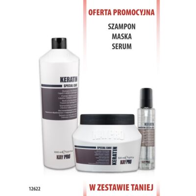 KayPro Keratynowy Szampon 1000ml + Maska 500ml + Serum 100ml