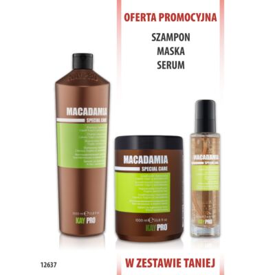 KayPro Macadamia Szampon 1000 ml + Odżywka 1000 ml + Serum 100 ml