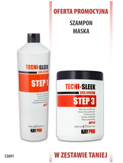 KayPro Tecni Sleek Szampon 1000ml + Maska 1000ml