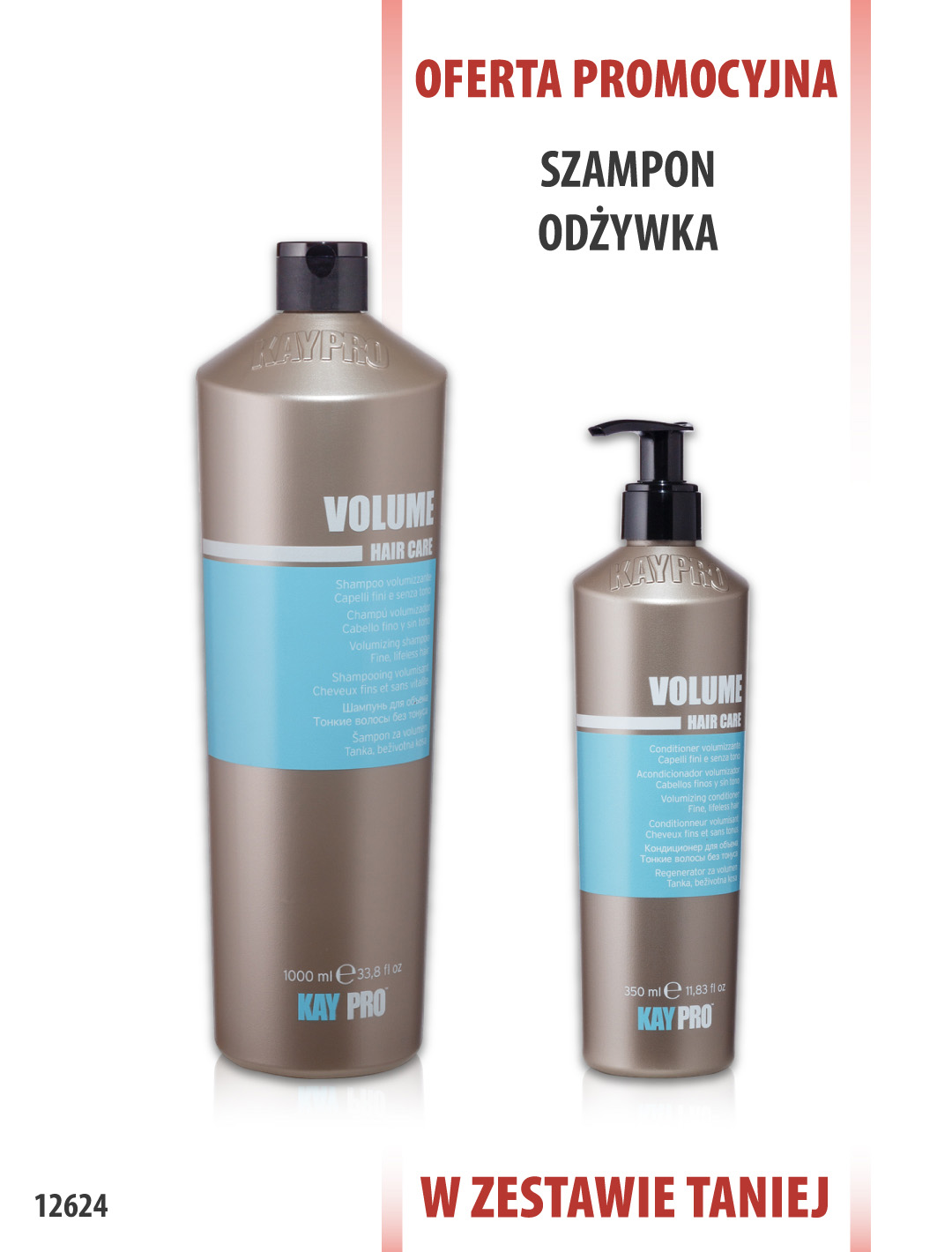 KayPro Szampon zwiększający objętość 1000ml + Odżywka 350ml