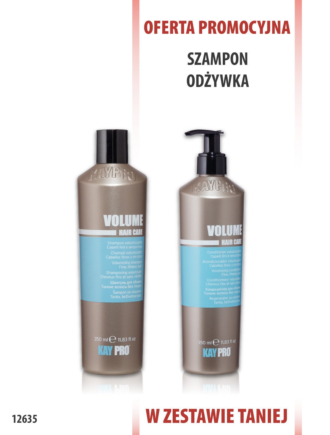 KayPro Szampon zwiększający objętość 350 ml + Odżywka 350 ml