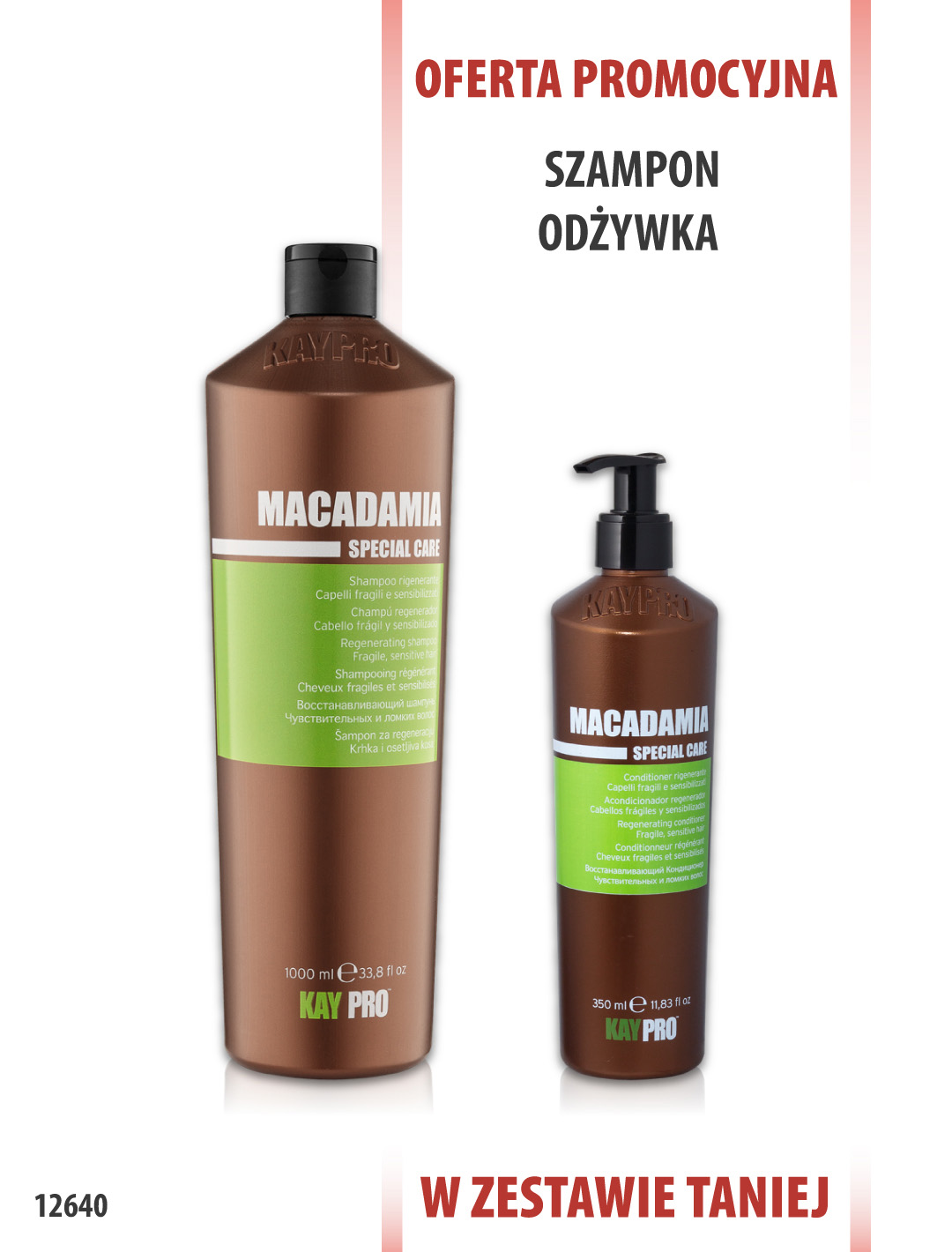 KayPro Macadamia Szampon 1000 ml + Odżywka 350 ml