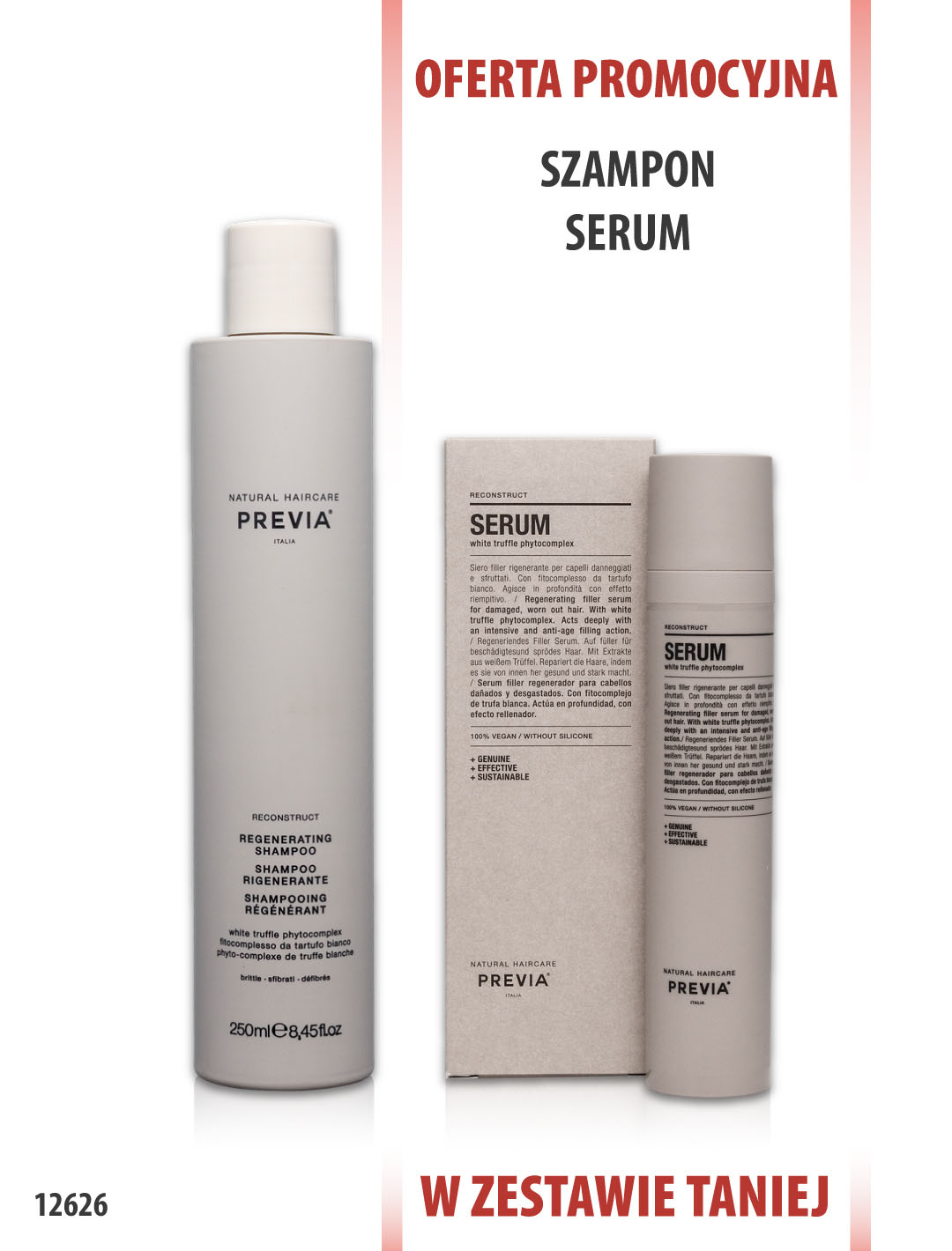 Previa WHITE TRUFFLE Szampon 250 ml + Serum wypełniające 50 ml