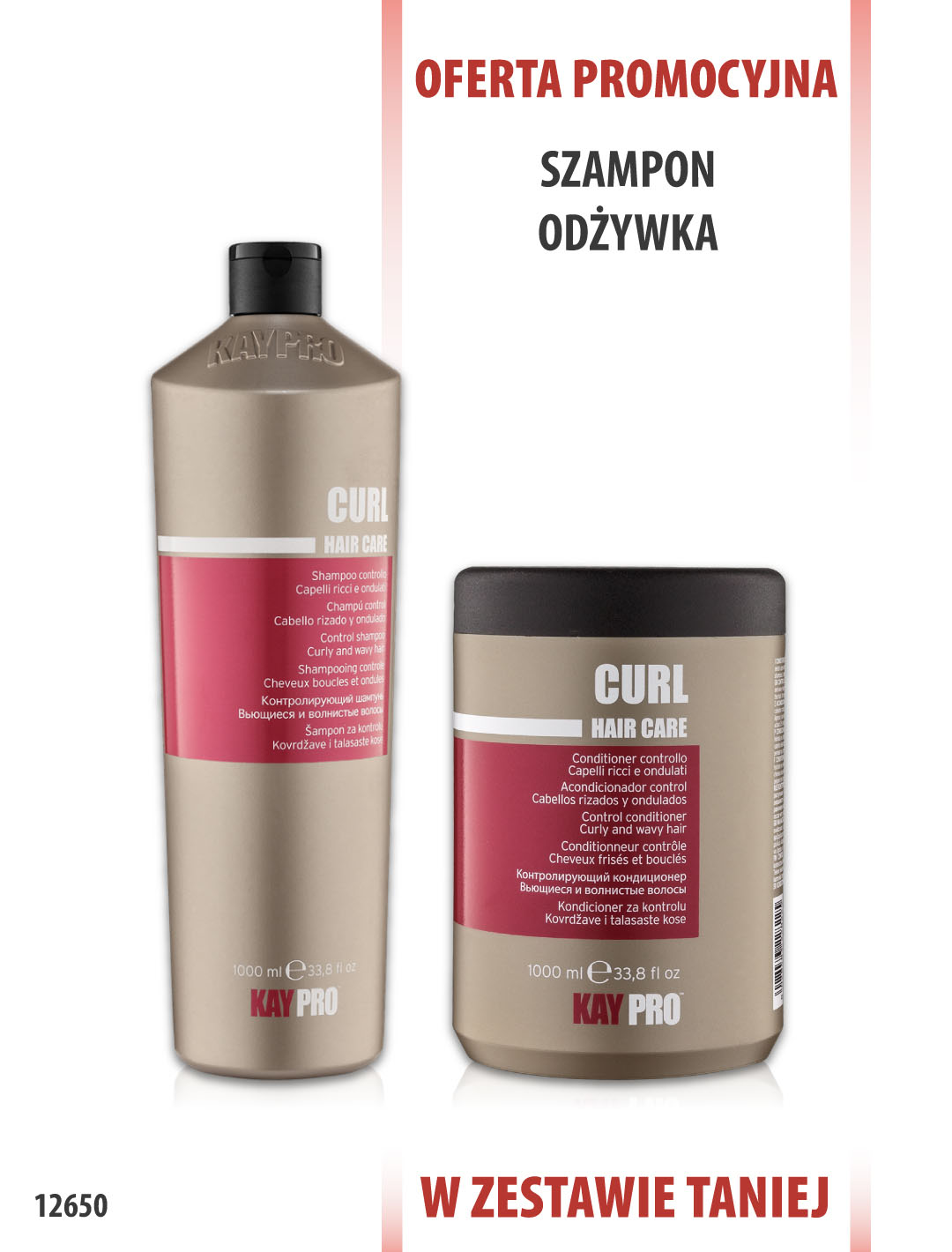 KayPro Curl Szampon 1000 ml + Odżywka 1000 ml