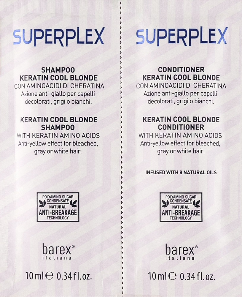 SUPERPLEX Keratynowa Odżywka+Szampon Zimny blond 10+10ml