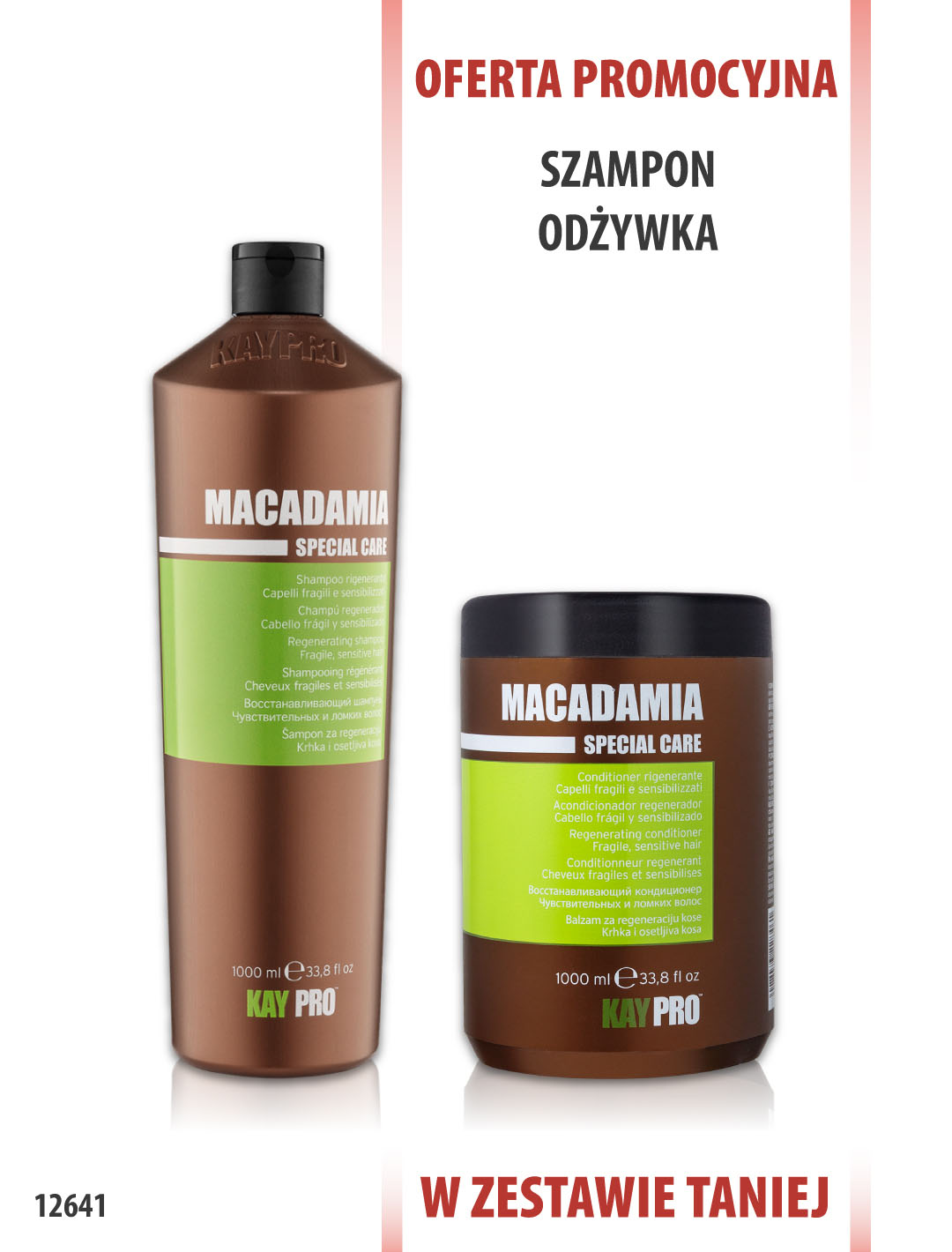 KayPro Macadamia Szampon 1000 ml + Odżywka 1000 ml