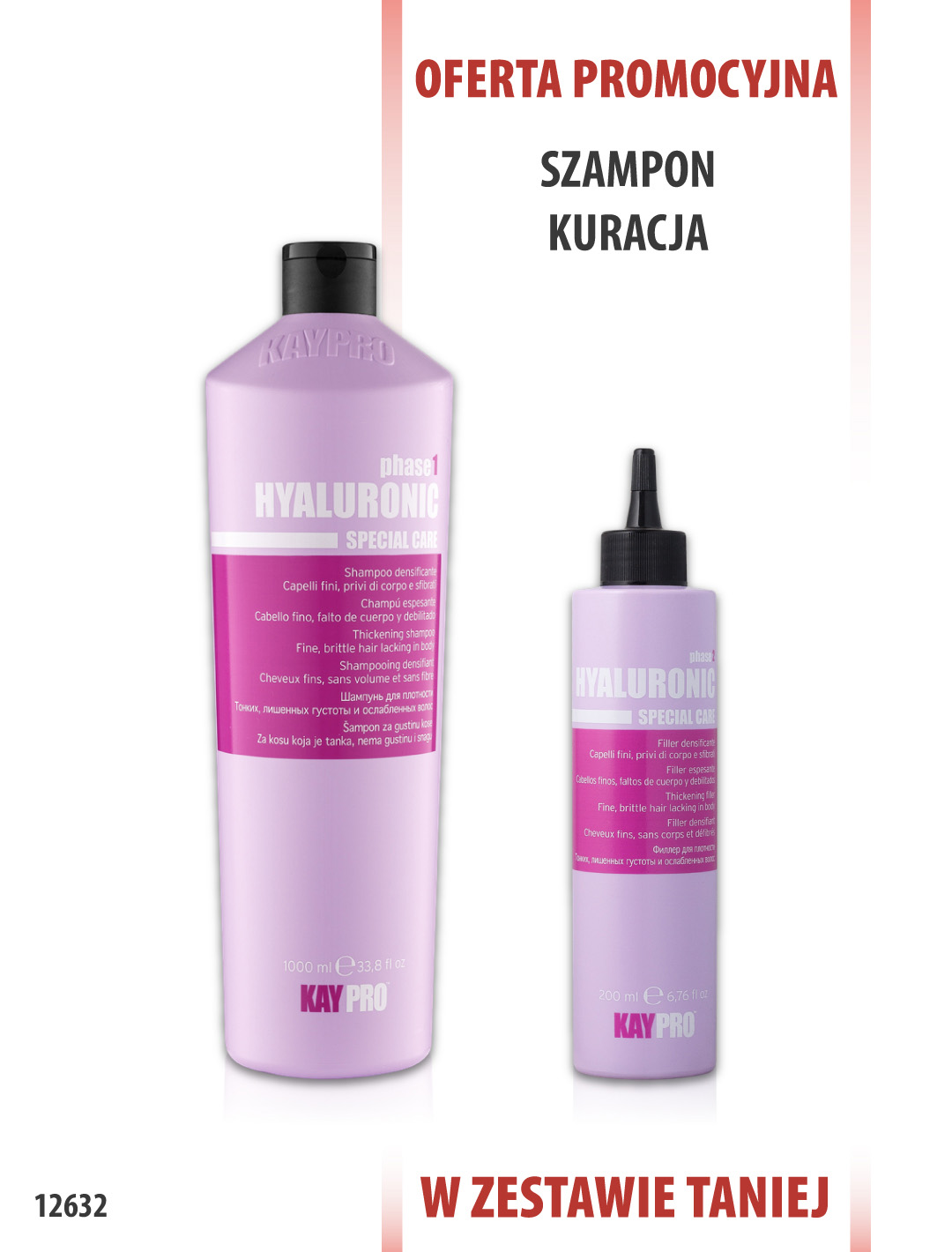 KayPro Szampon Hialuronowy 1000 ml + Wypełniacz 200 ml