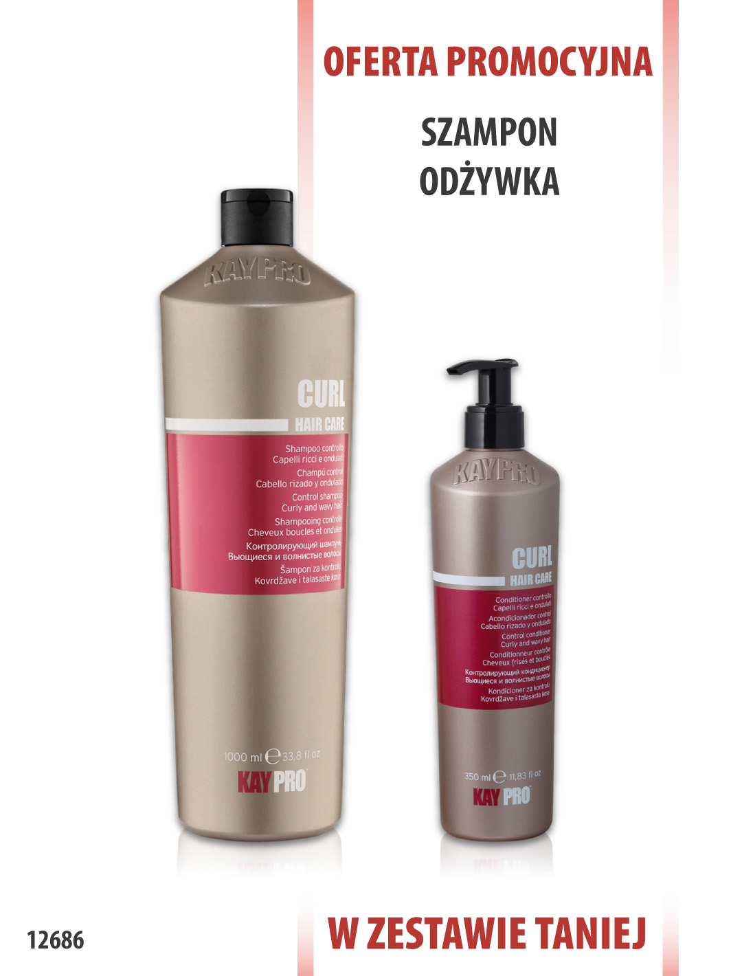 KayPro Curl Szampon 1000 ml + Odżywka 350 ml