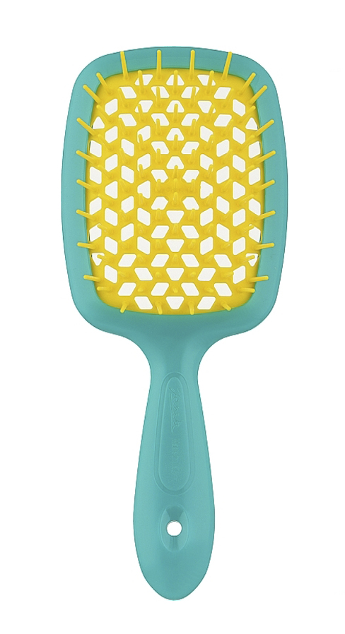 Superbrush Szczotka do włosów w kolorze pastelowy turkus z żółtym 