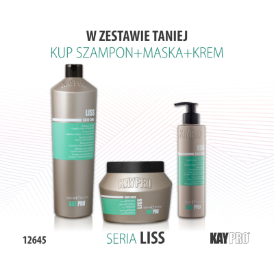 12645 KayPro Liss Szampon 1000 ml + Maska 500 ml + Mleczko 200 ml