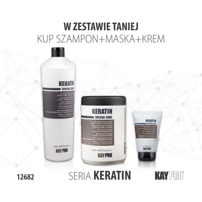 12682 KayPro Keratin Szampon 1000 ml + Maska 1000 ml + Fluid 100 ml