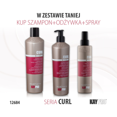 12684 KayPro Curl Szampon 350 ml + Odżywka 350 ml + spray 200 ml