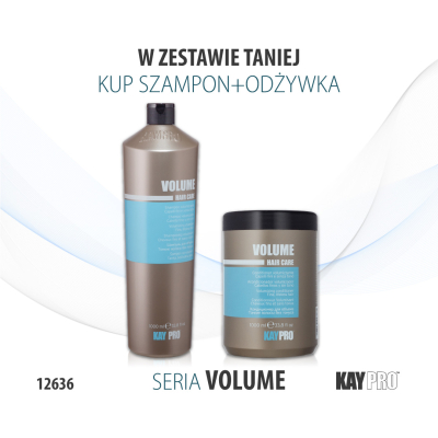 12636 KayPro Szampon zwiększający objętość 1000 ml + Odżywka 1000 ml