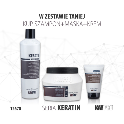 12670 KayPro Keratin Szampon 350 ml + Maska 500 ml + Fluid 100 ml