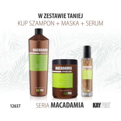 12637 KayPro Macadamia Szampon 1000 ml + Odżywka 1000 ml + Serum 100 ml