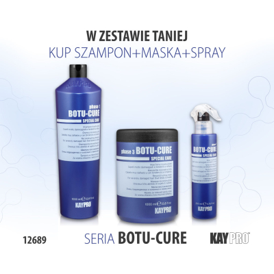 12689 KayPro Botu Cure Szampon 1000 ml + Maska 1000 ml + Spray 200 ml