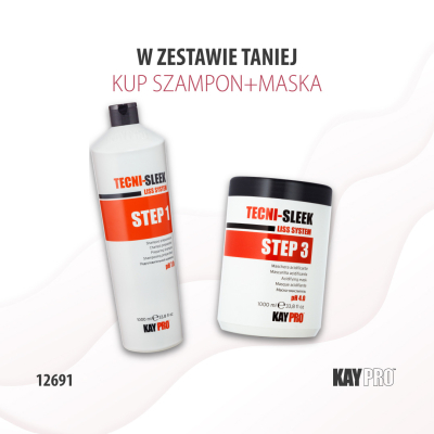 12691 KayPro Tecni Sleek Szampon 1000ml + Maska 1000ml