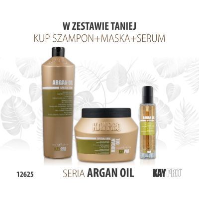 12625 KayPro Szampon z Olejkiem Arganowym 1000ml + Maska 500ml + Ciekłe Kryształy 100ml