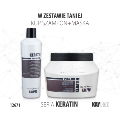 12671 KayPro Keratin Szampon 350 ml + Maska 500 ml