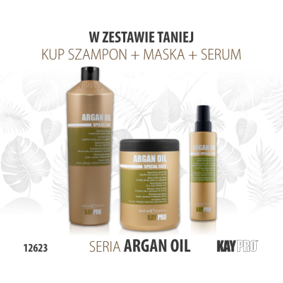 12623 KayPro Szampon z Olejkiem Arganowym 1000ml + Maska 1000ml + Spray 10 w 1 200ml