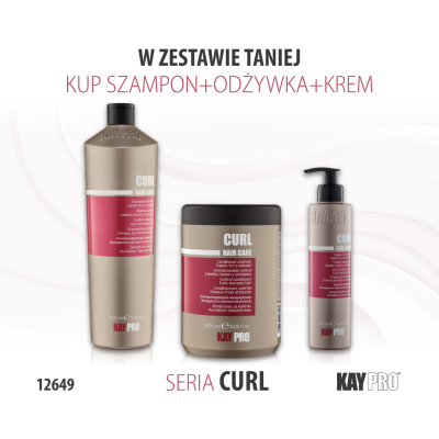 12649 KayPro Curl Szampon 1000 ml + Odżywka 1000 ml + Krem 200 ml