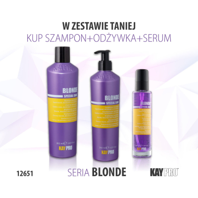 12651 KayPro Blond Szampon 350 ml + Odżywka 350 ml + Serum 100 ml